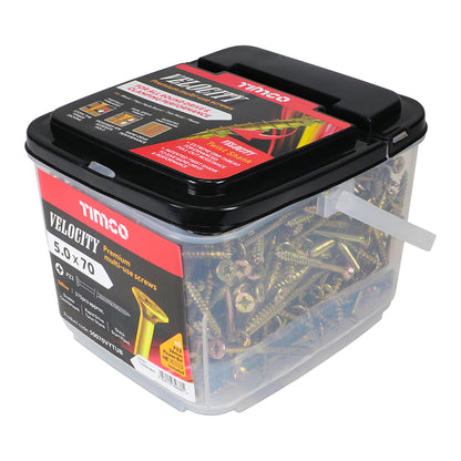 TIMCO Velocity Premium Multi-Use Countersunk Gold Woodscrews - 5.0 x 70 - Image