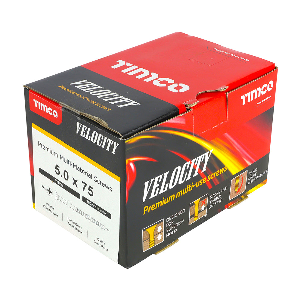 TIMCO Velocity Premium Multi-Use Countersunk Gold Woodscrews - 5.0 x 75 - Image