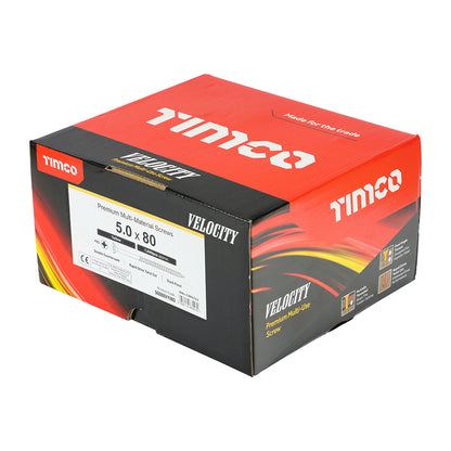 TIMCO Velocity Premium Multi-Use Countersunk Gold Woodscrews - 5.0 x 80 - Image