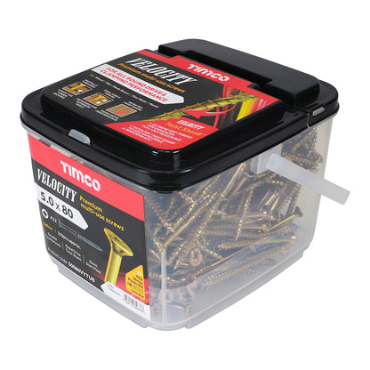 TIMCO Velocity Premium Multi-Use Countersunk Gold Woodscrews - 5.0 x 80 - Image