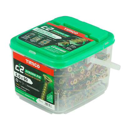 TIMCO C2 Strong-Fix Multi-Purpose Premium Countersunk Gold Woodscrews - 5.0 x 90 - Image