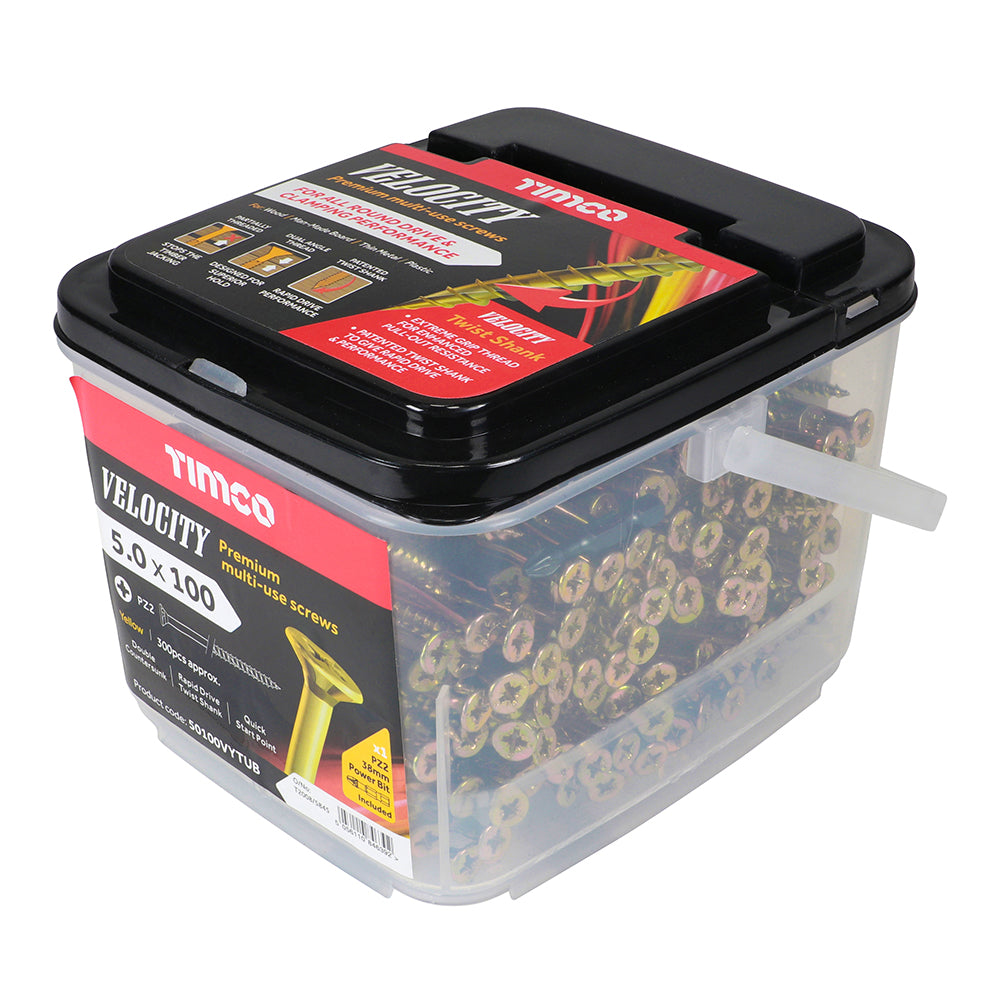 TIMCO Velocity Premium Multi-Use Countersunk Gold Woodscrews - 5.0 x 100 - Image