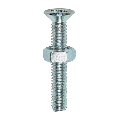 TIMCO Machine Countersunk Screws & Hex Nut Silver - M5 x 10 - Image