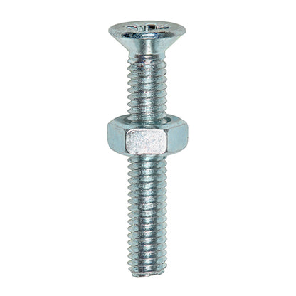 TIMCO Machine Countersunk Screws & Hex Nut Silver - M5 x 16 - Image