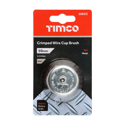 TIMCO Drill Cup Brush Crimped Steel Wire - 50mm - Image