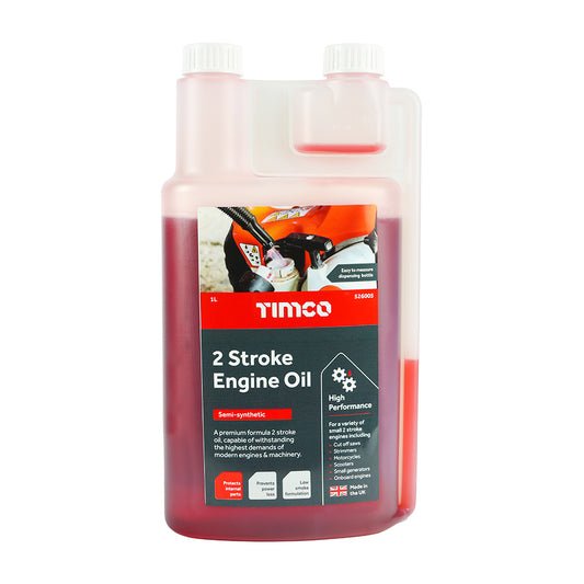 TIMCO 2 Stroke Engine Oil, Premium Mixing Oil in Metered Measured Dosage Bottle - 1L - Image