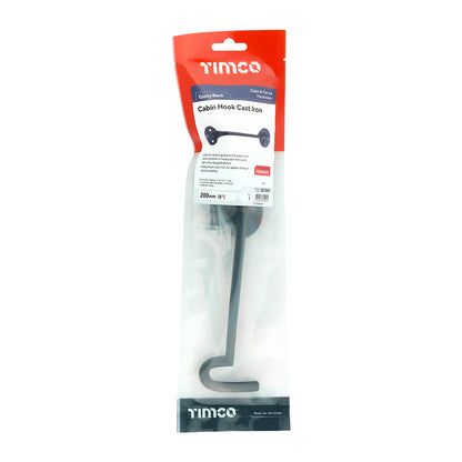 TIMCO Cabin Hooks Black - 8" - Image