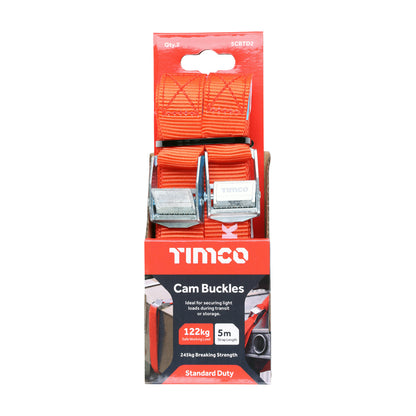 TIMCO Cam Buckle Tie Downs Standard Duty - 5m x 25mm - Image