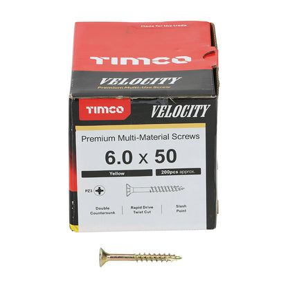 TIMCO Velocity Premium Multi-Use Countersunk Gold Woodscrews - 6.0 x 50 - Image
