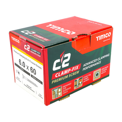 TIMCO C2 Clamp-Fix Multi-Purpose Premium Countersunk Gold Woodscrews - 6.0 x 60 - Image
