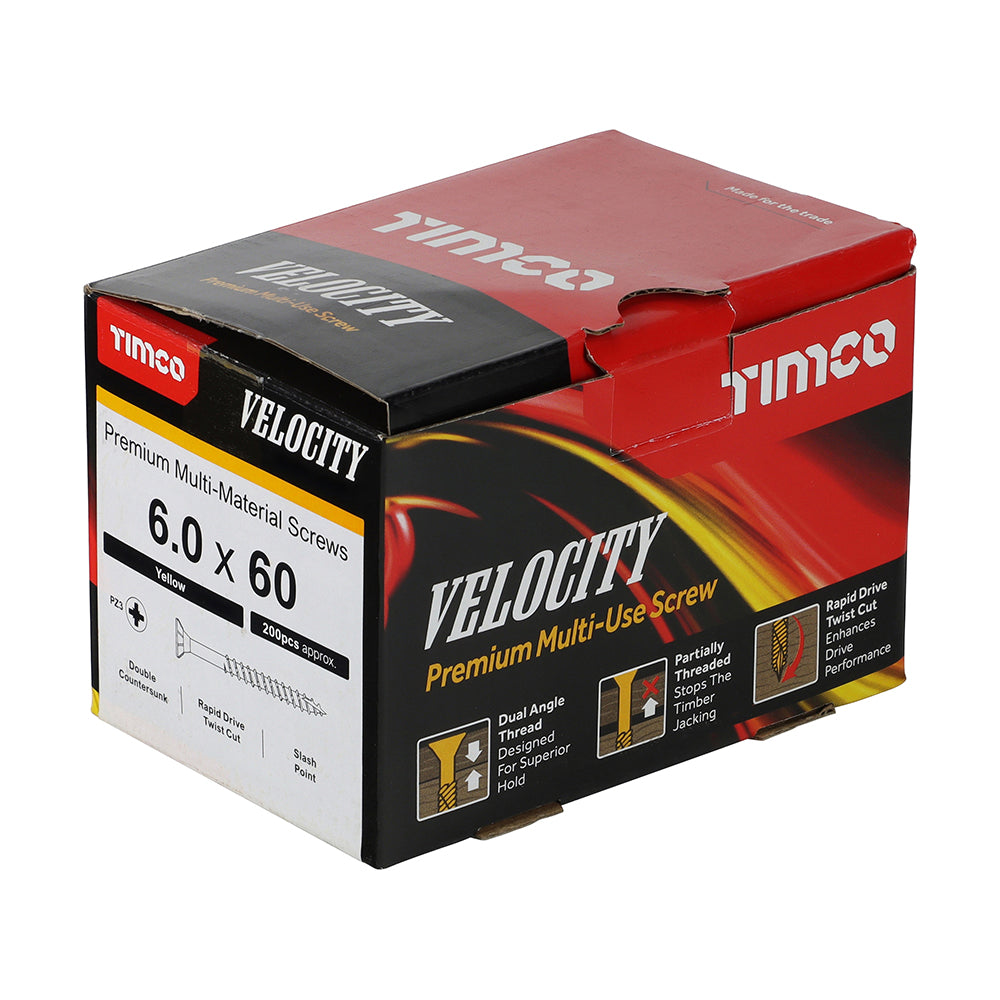 TIMCO Velocity Premium Multi-Use Countersunk Gold Woodscrews - 6.0 x 60 - Image