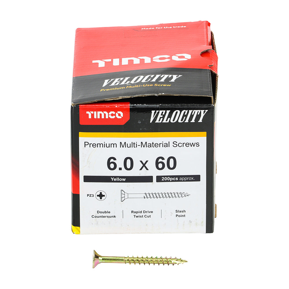 TIMCO Velocity Premium Multi-Use Countersunk Gold Woodscrews - 6.0 x 60 - Image