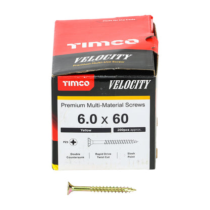 TIMCO Velocity Premium Multi-Use Countersunk Gold Woodscrews - 6.0 x 60 - Image