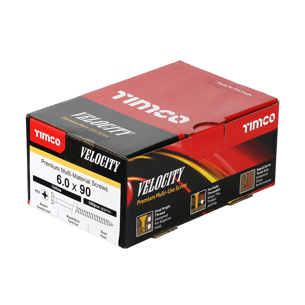 TIMCO Velocity Premium Multi-Use Countersunk Gold Woodscrews - 6.0 x 90 - Image