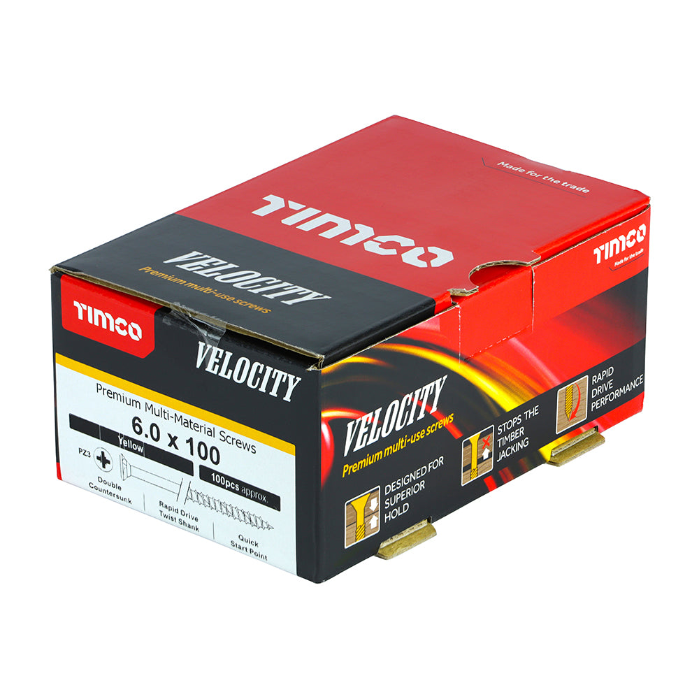 TIMCO Velocity Premium Multi-Use Countersunk Gold Woodscrews - 6.0 x 100 - Image