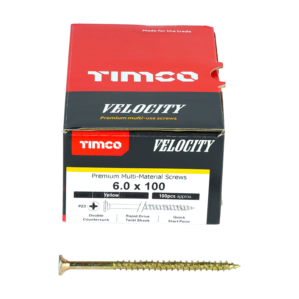 TIMCO Velocity Premium Multi-Use Countersunk Gold Woodscrews - 6.0 x 100 - Image