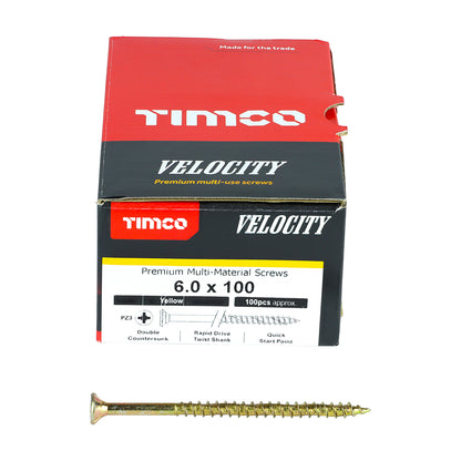 TIMCO Velocity Premium Multi-Use Countersunk Gold Woodscrews - 6.0 x 100 - Image