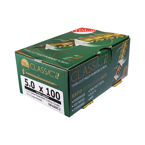 TIMCO C2 Strong-Fix Multi-Purpose Premium Countersunk Gold Woodscrews - 6.0 x 120 - Image