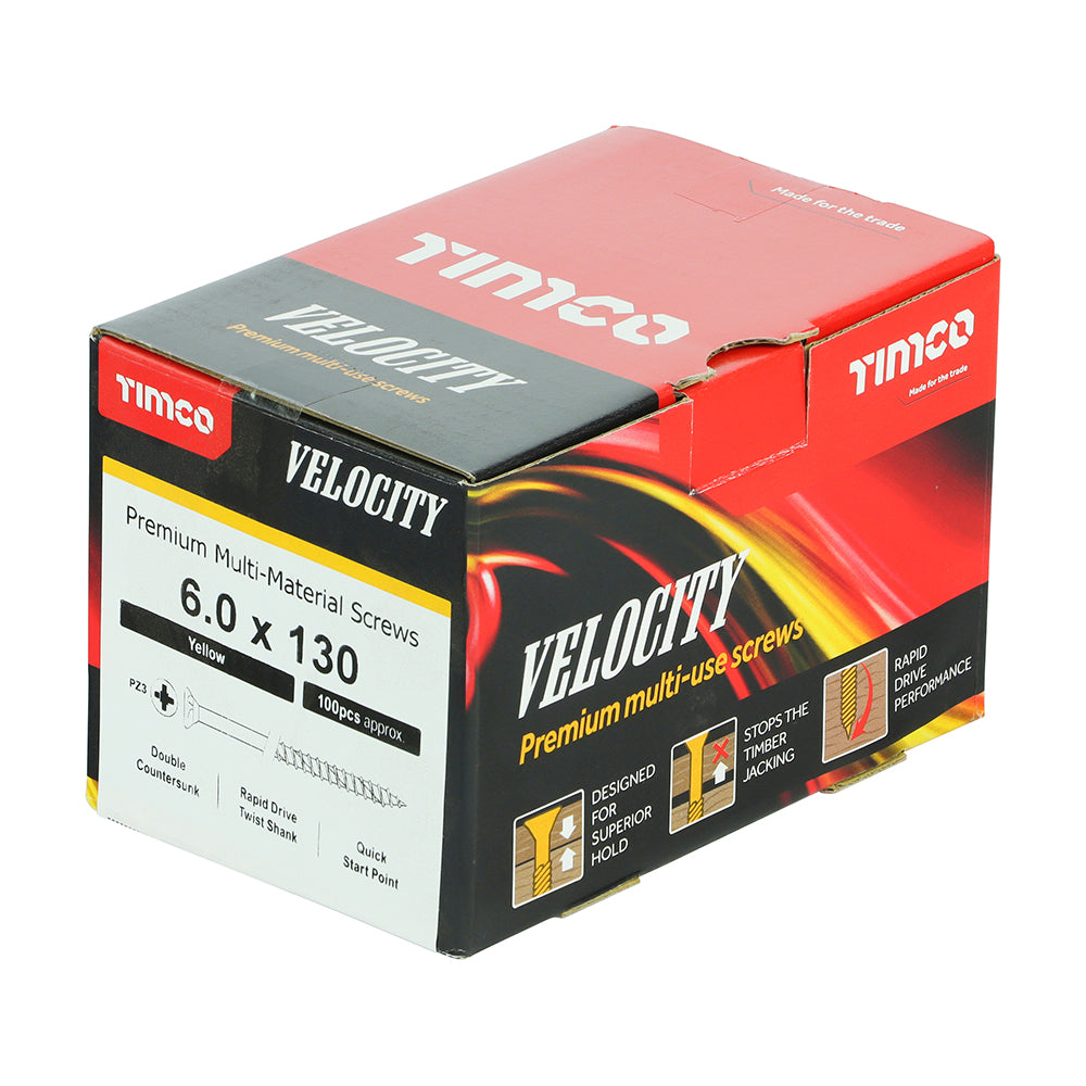 TIMCO Velocity Premium Multi-Use Countersunk Gold Woodscrews - 6.0 x 130 - Image