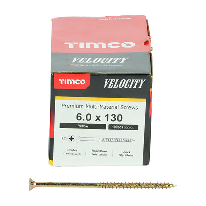 TIMCO Velocity Premium Multi-Use Countersunk Gold Woodscrews - 6.0 x 130 - Image