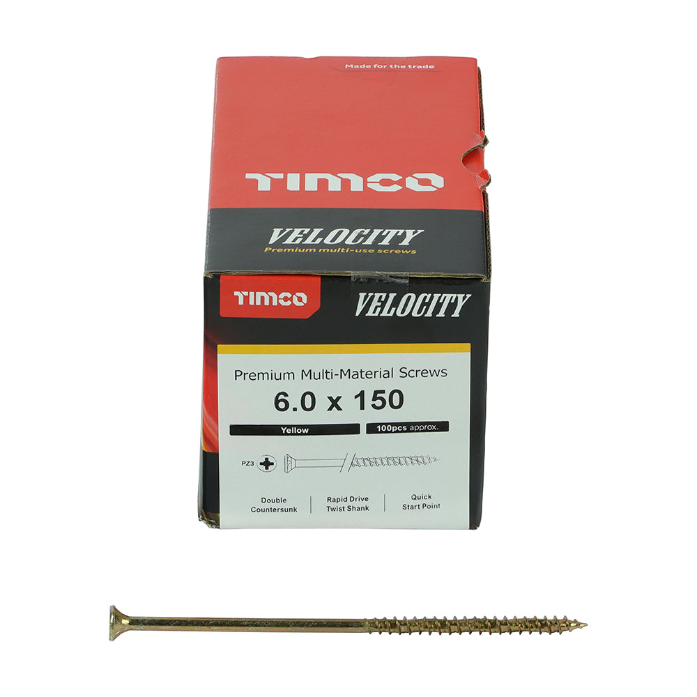 TIMCO Velocity Premium Multi-Use Countersunk Gold Woodscrews - 6.0 x 150 - Image