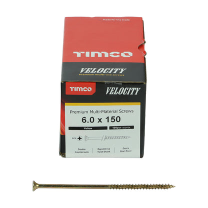 TIMCO Velocity Premium Multi-Use Countersunk Gold Woodscrews - 6.0 x 150 - Image