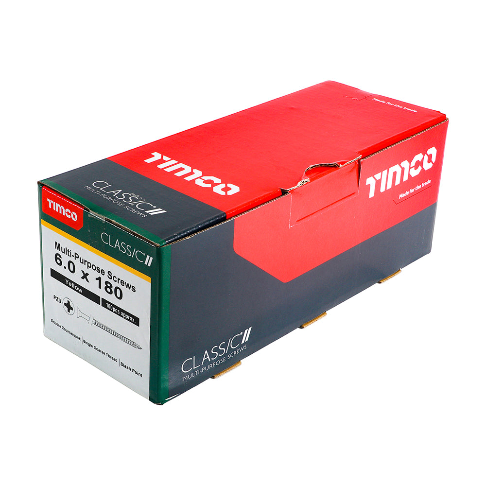 TIMCO Classic Multi-Purpose Countersunk Gold Woodscrews - 6.0 x 180 - Image
