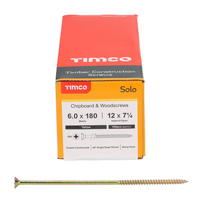 TIMCO Solo Countersunk Gold Woodscrews - 6.0 x 180 - Image
