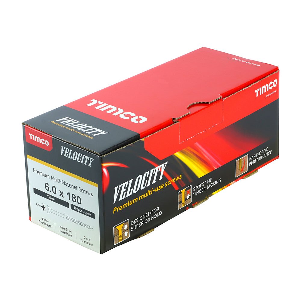 TIMCO Velocity Premium Multi-Use Countersunk Gold Woodscrews - 6.0 x 180 - Image