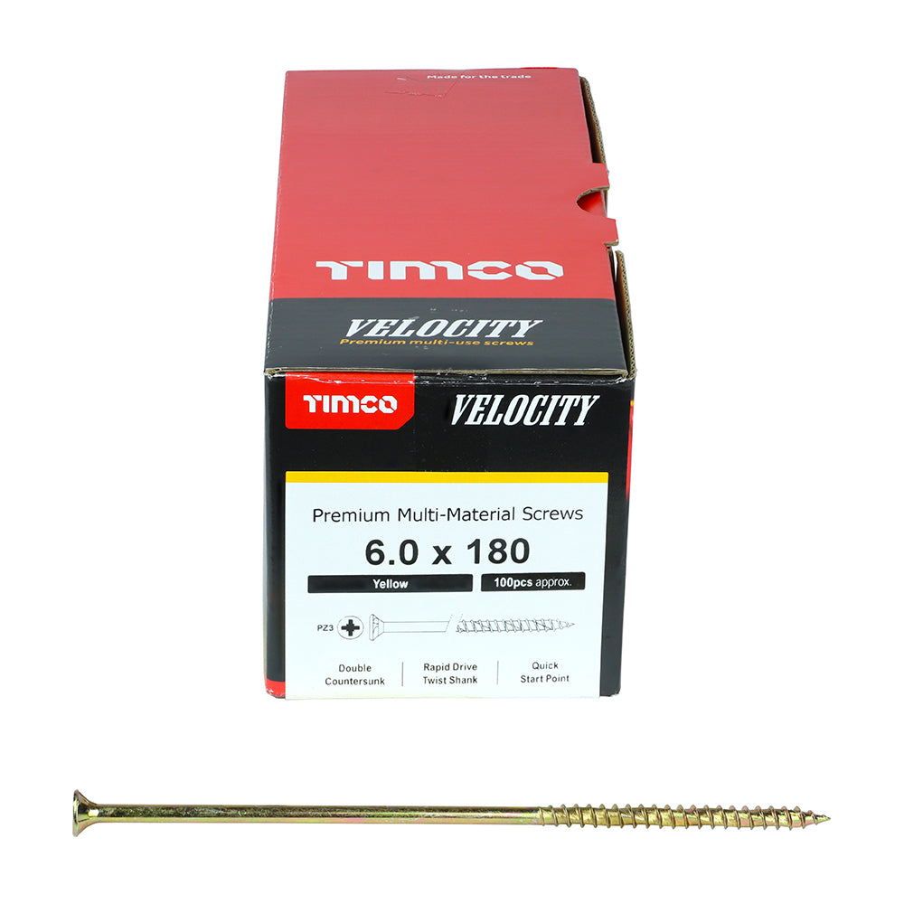 TIMCO Velocity Premium Multi-Use Countersunk Gold Woodscrews - 6.0 x 180 - Image