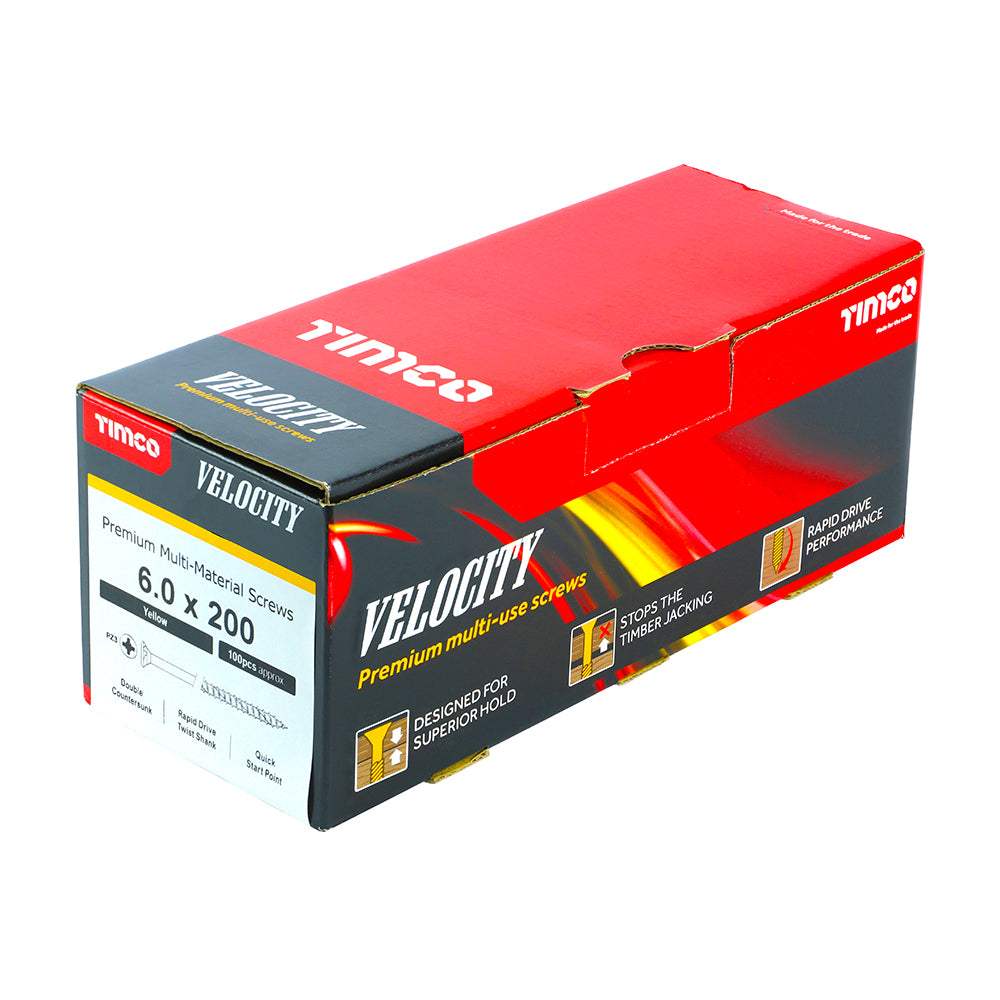 TIMCO Velocity Premium Multi-Use Countersunk Gold Woodscrews - 6.0 x 200 - Image
