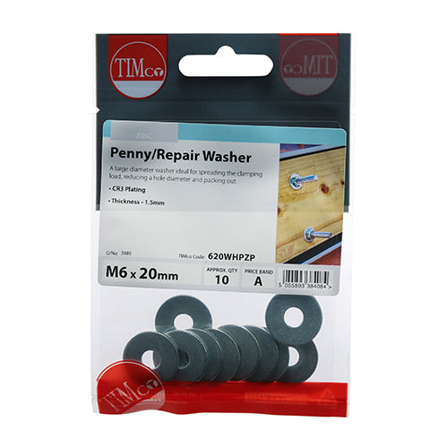 TIMCO Penny / Repair Washers DIN9054 Silver - M6 x 20 - Image