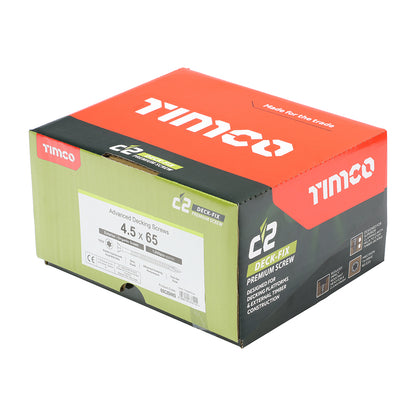 TIMCO C2 Deck-Fix Premium Countersunk Green Decking Screws - 4.5 x 65 - Image
