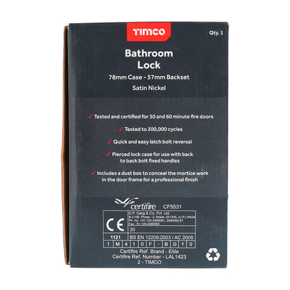 TIMCO Euro Sashlock Satin Nickel - 66mm - Image