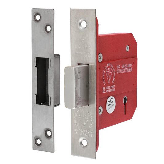 TIMCO 5 Lever British Standard Deadlock - Stainless Steel - Satin - 78mm - Image