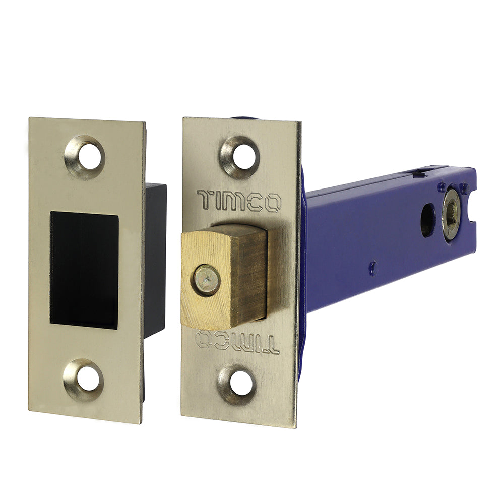 TIMCO Architectural Tubular Deadbolt Electro Brass & Satin Nickel - 128mm - Image