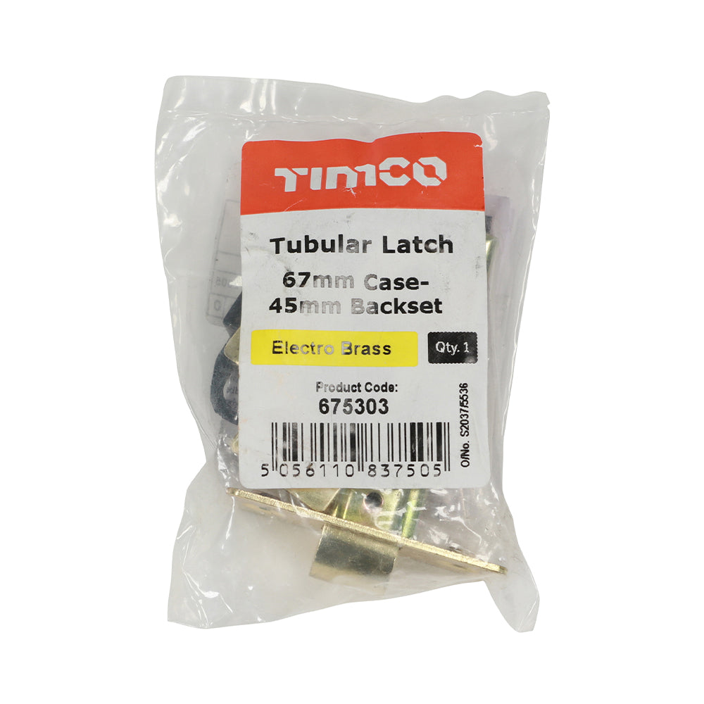 TIMCO Tubular Latch Electro Brass - 67mm - Image