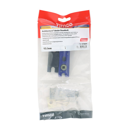 TIMCO Architectural Tubular Deadbolt - Electro Brass & Satin Nickel - 103.5mm - Image