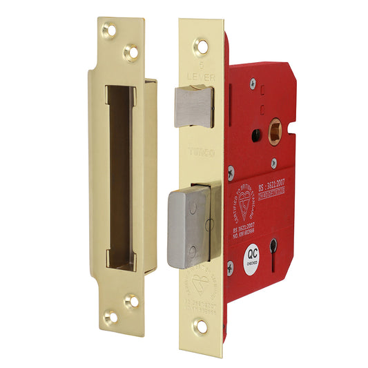 TIMCO 5 Lever British Standard Sashlock - Electro Brass - 78mm - Image