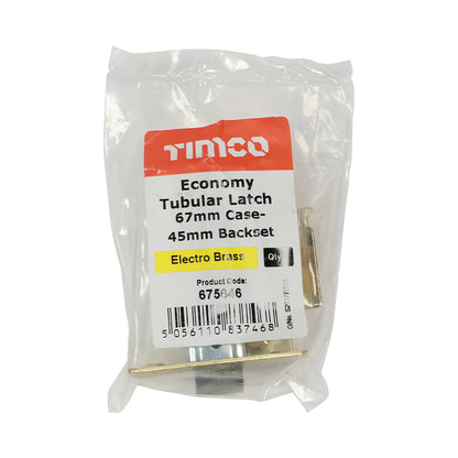 TIMCO Economy Tubular Latch Electro Brass - 67mm - Image