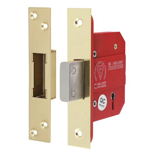 TIMCO 5 Lever British Standard Deadlock - Electro Brass - 66mm - Image
