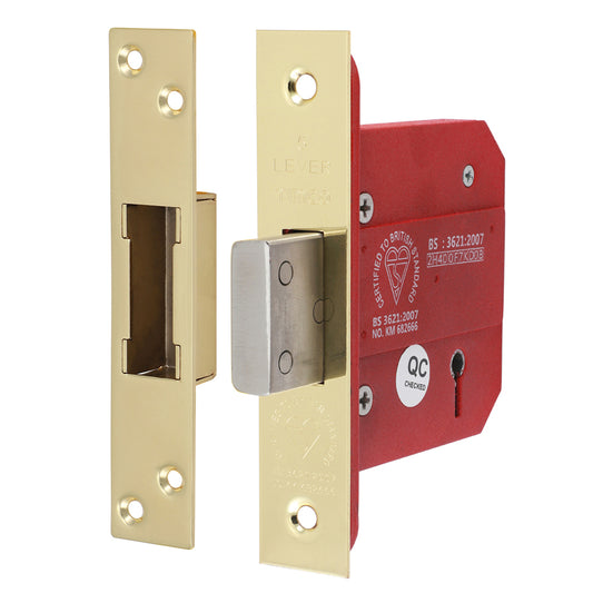 TIMCO 5 Lever British Standard Deadlock - Electro Brass - 78mm - Image