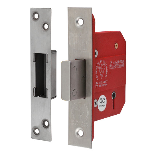TIMCO 5 Lever British Standard Deadlock - Stainless Steel - Satin - 66mm - Image