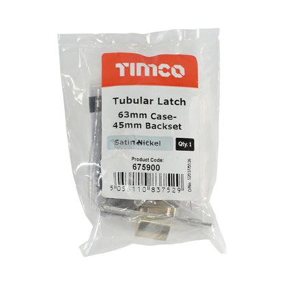 TIMCO Tubular Latch Satin Nickel - 67mm - Image