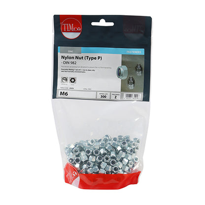 TIMCO Nylon Insert Nuts Type P DIN982 Silver - M6 - Image