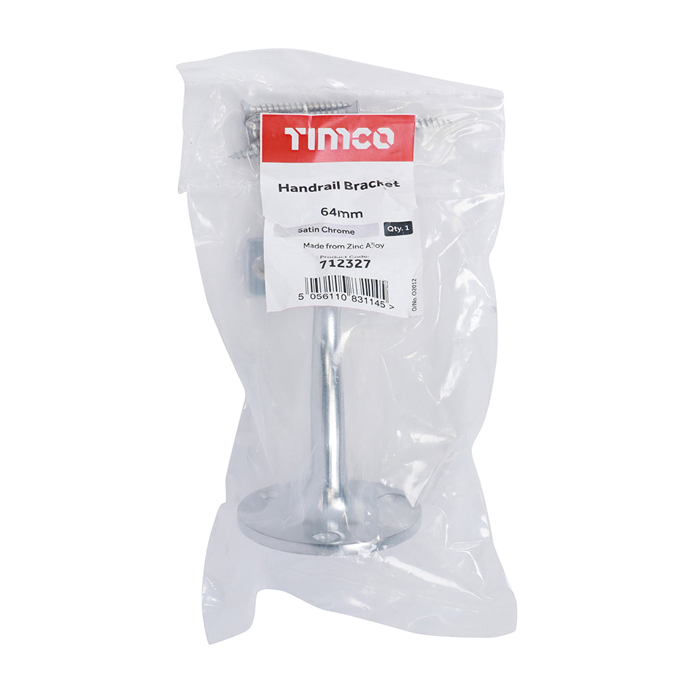 TIMCO Handrail Bracket Satin Chrome - 64mm - Image