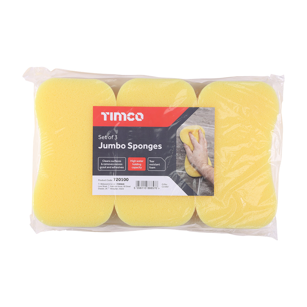 TIMCO Jumbo Sponges  Pack of 3 - 225 x 50mm - Image