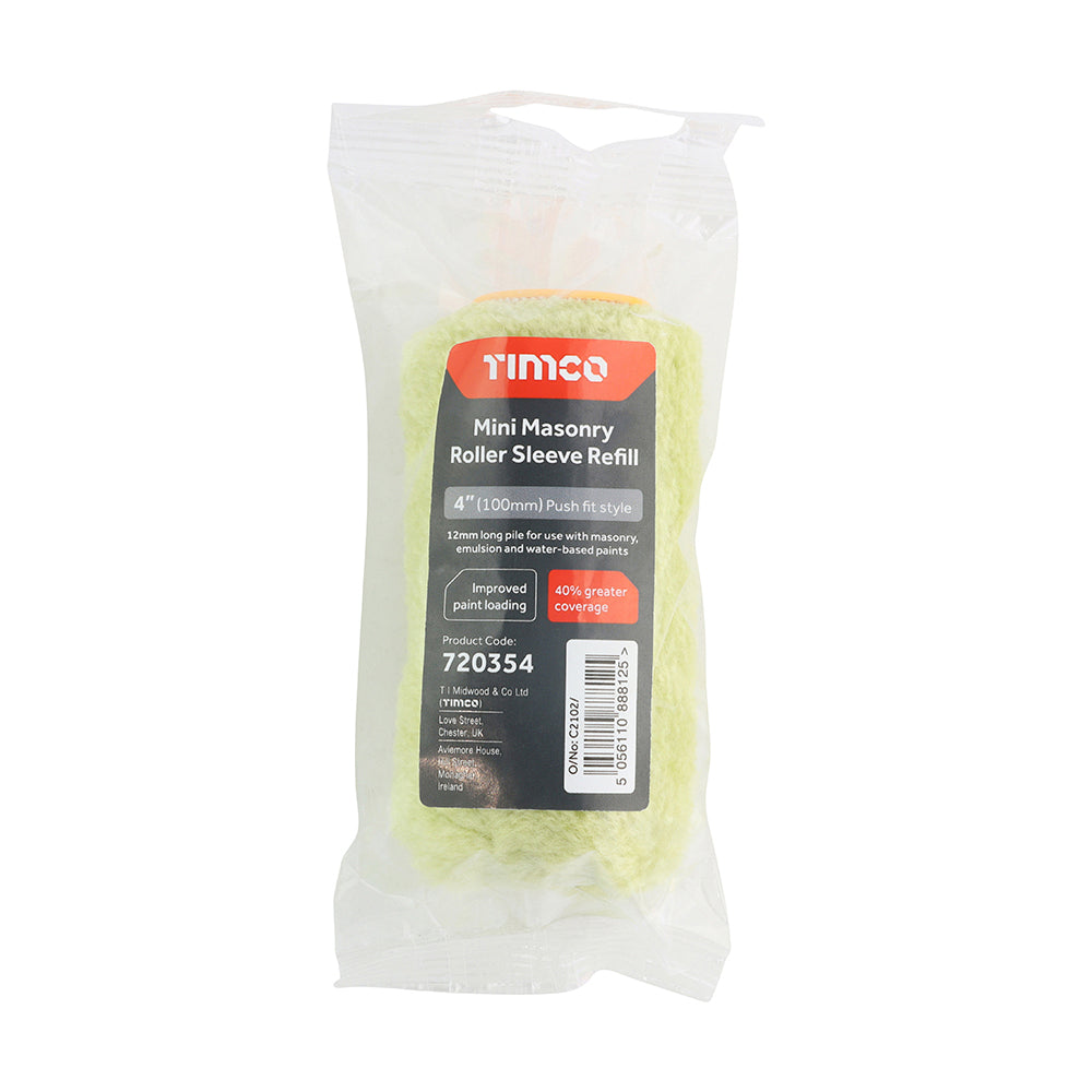 TIMCO Masonry Mini Roller Sleeve Refill - 4" Long - Image