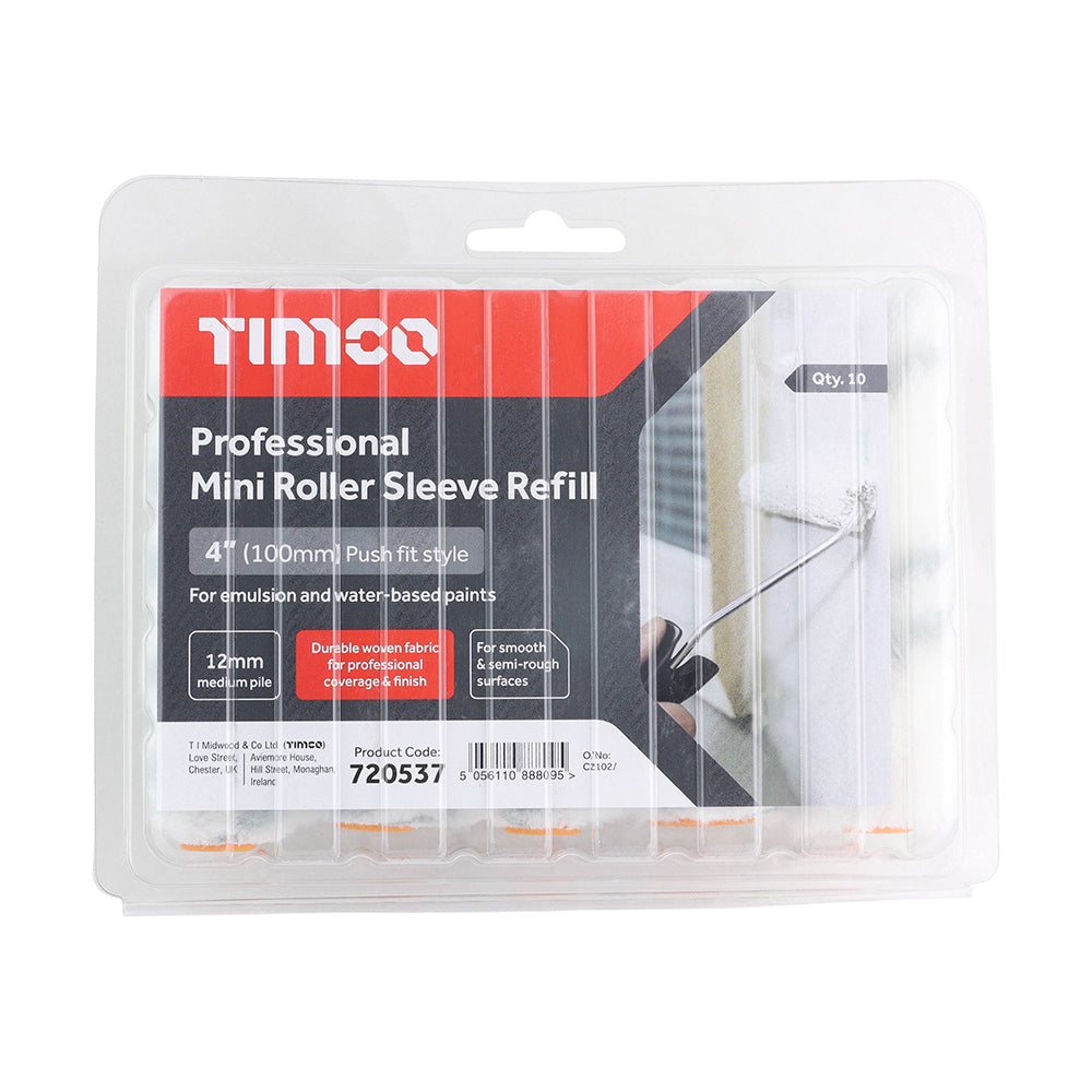 TIMCO Professional Mini Roller Sleeve Refills - 4" Medium - Image