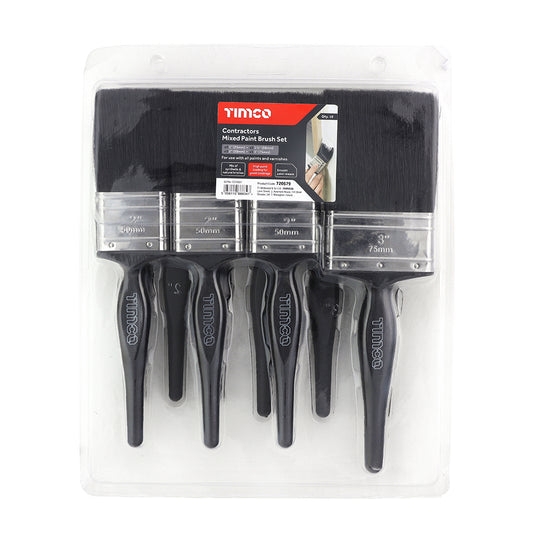 TIMCO Contractors Mixed Paint Brush Set - 10 Pieces - Image